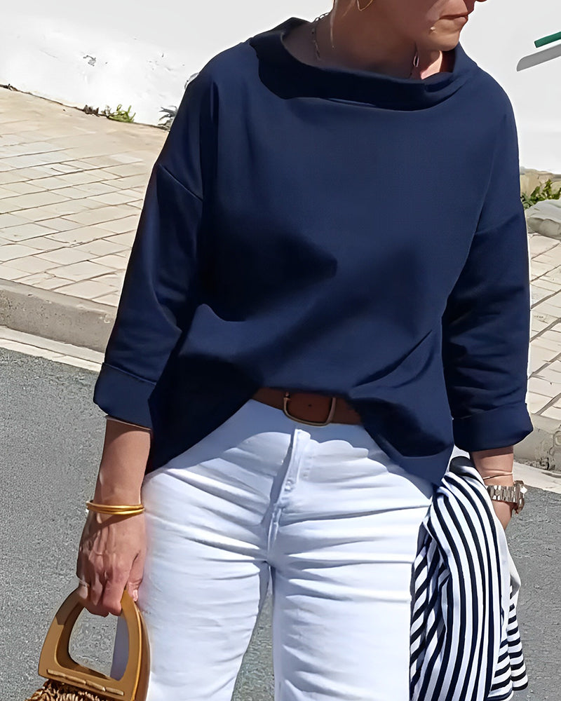 Top élégant à col haut pour femme