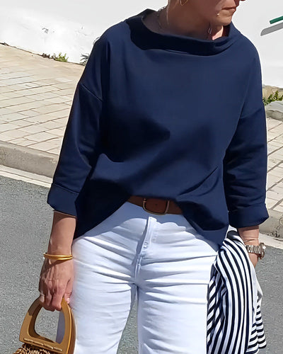 Top élégant à col haut pour femme