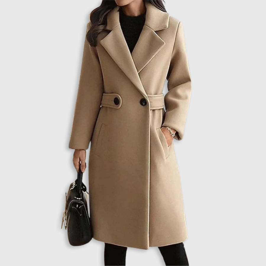 Manteau Long Croisé à Revers