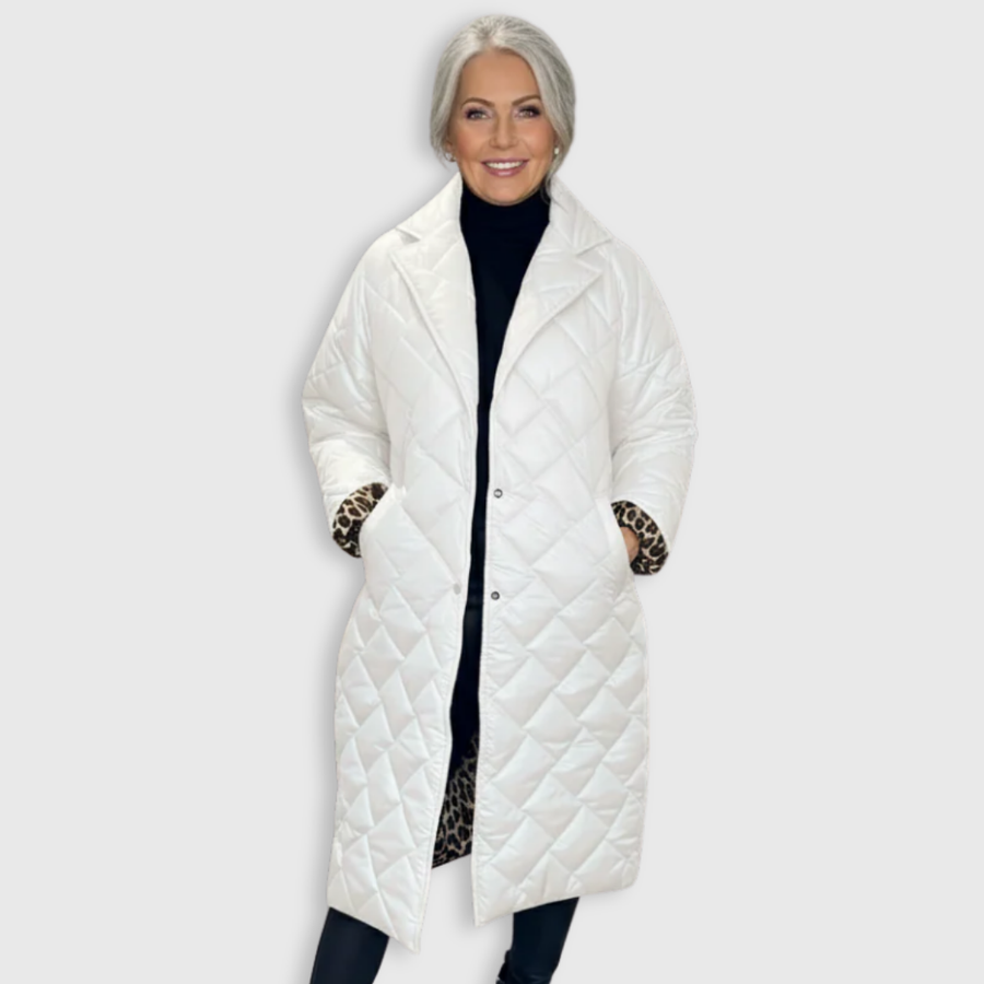 Manteau Long Matelassé à Boutons