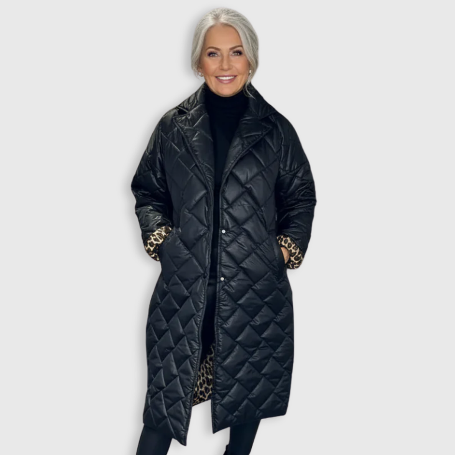 Manteau Long Matelassé à Boutons