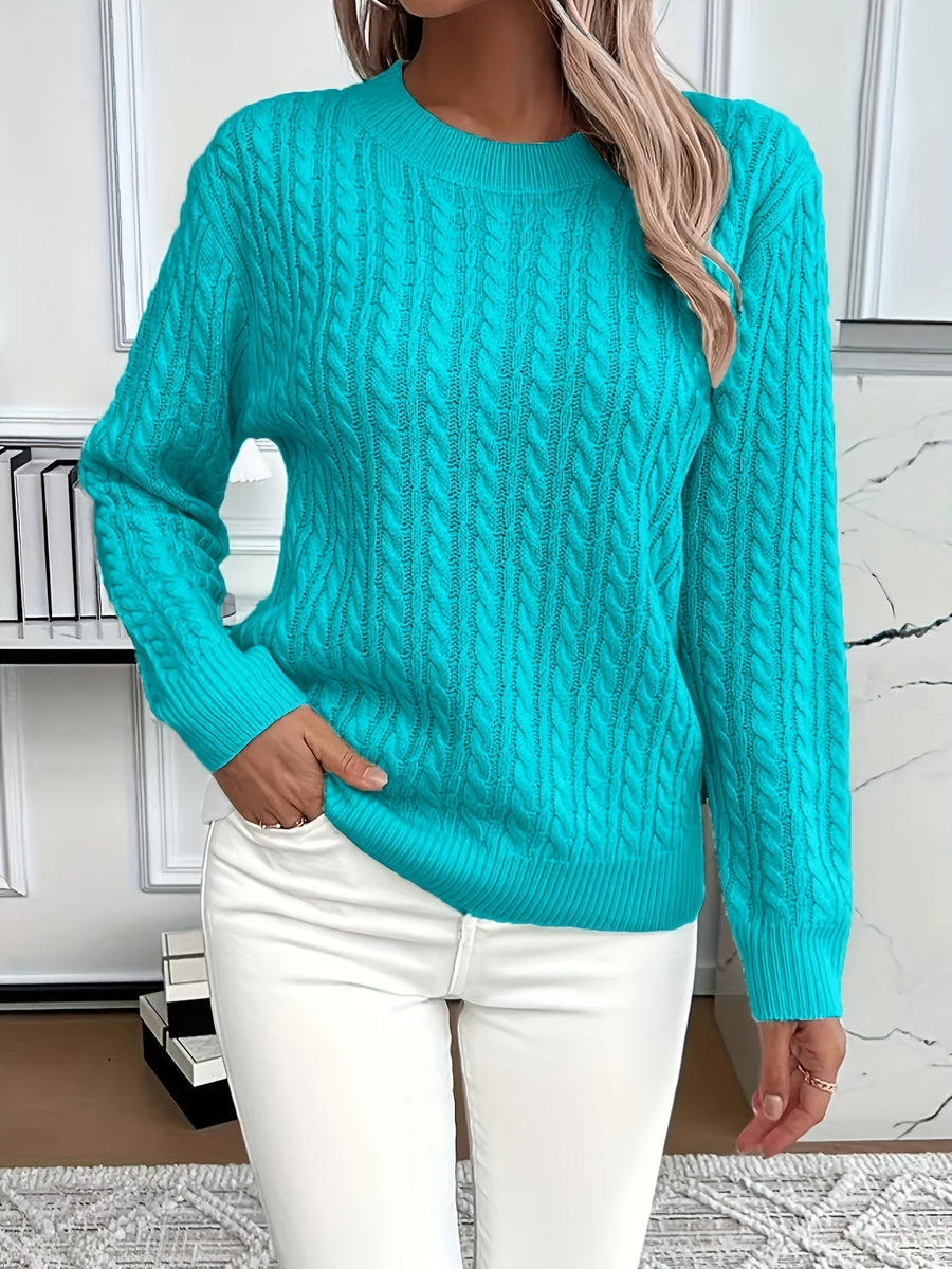 Pull Col Rond Motif Texturé Coupe Épousante
