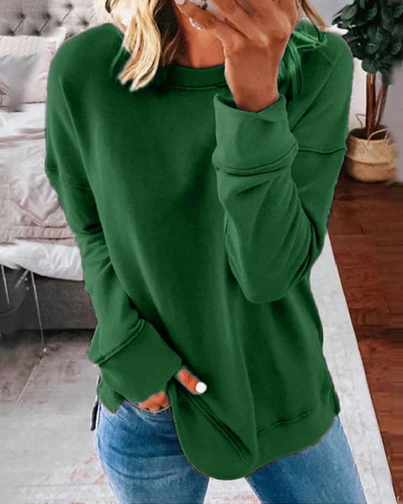 Pull Col Rond Coupe Décontractée