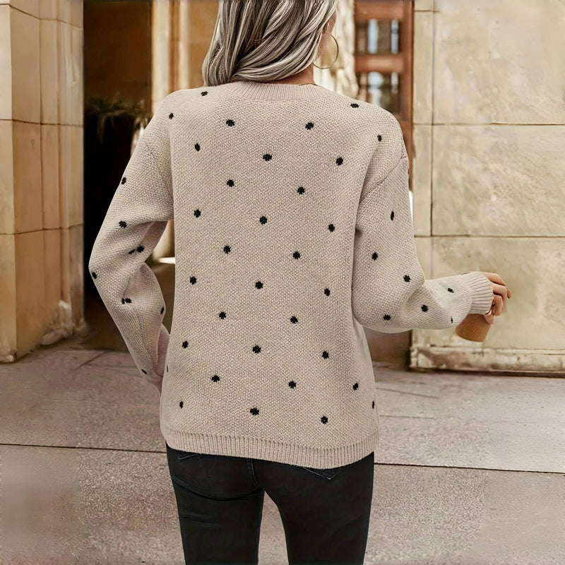 Pull Motif Pois Coupe Décontractée