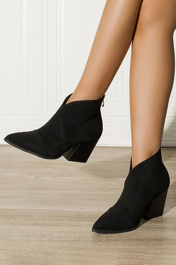Botins de Salto Baixo e Fecho de Correr