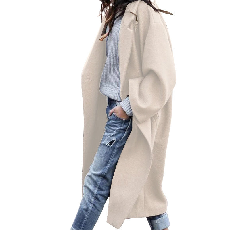 Manteau Long Oversize à Revers