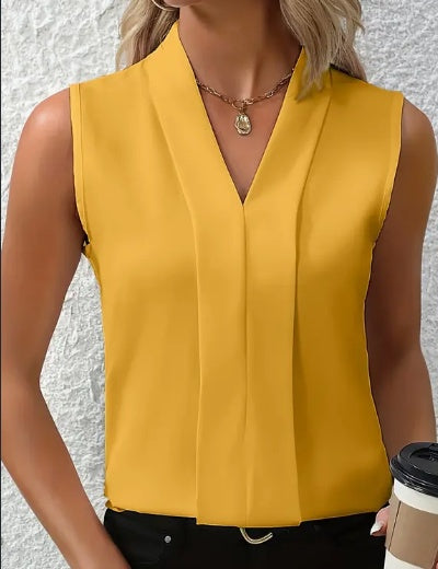Sina - Blouse élégante sans manches avec col en V pour femmes