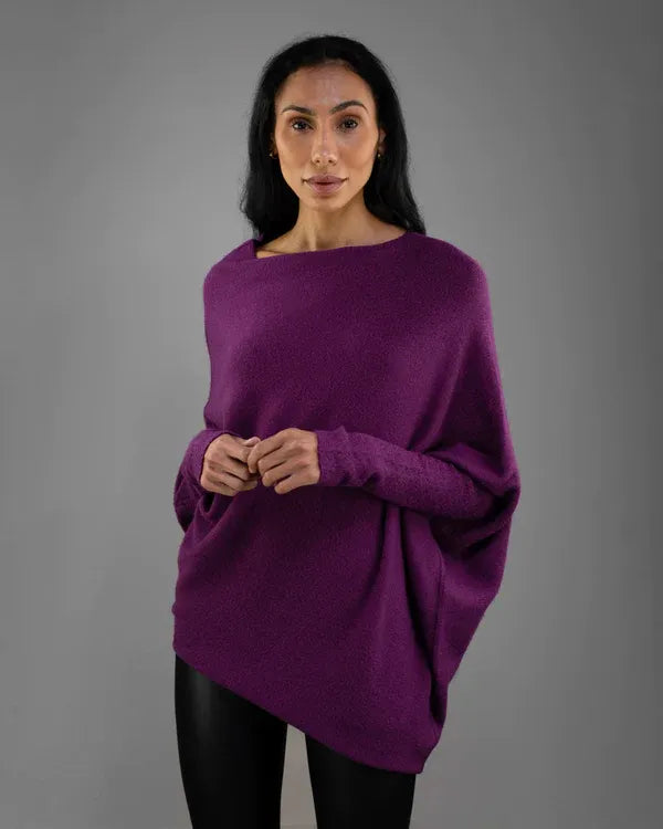 Pull Asymétrique Col Drapé Élégant