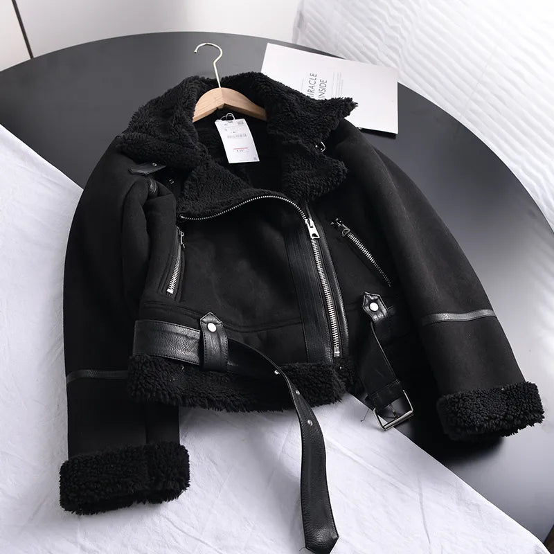 Manteau d'hiver en daim Olivia - Chaud et élégant