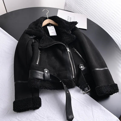 Manteau d'hiver en daim Olivia - Chaud et élégant
