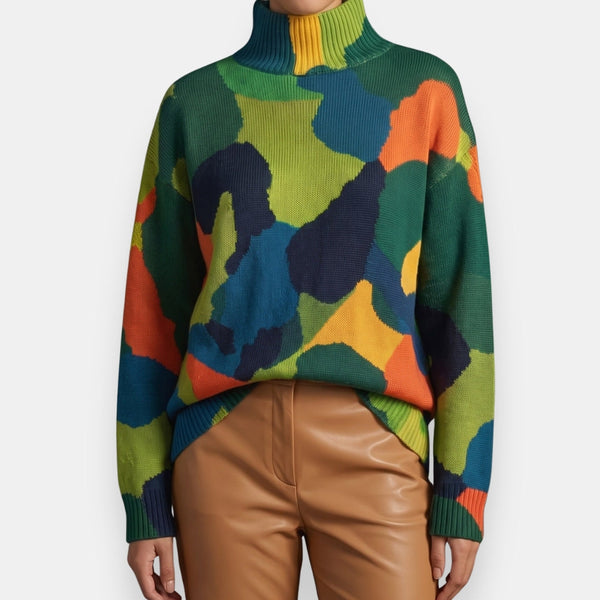 Karen | Sudadera con Patrón Calado Verde Abeto