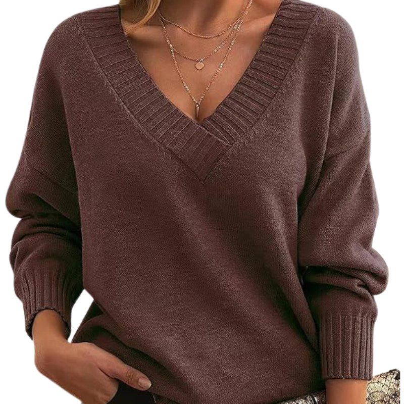 Pull Col V Léger Coupe Décontractée