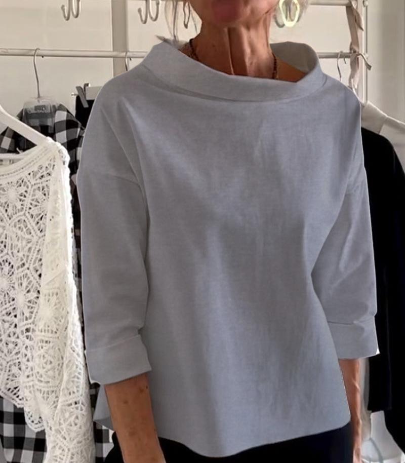 Top élégant à col haut pour femme