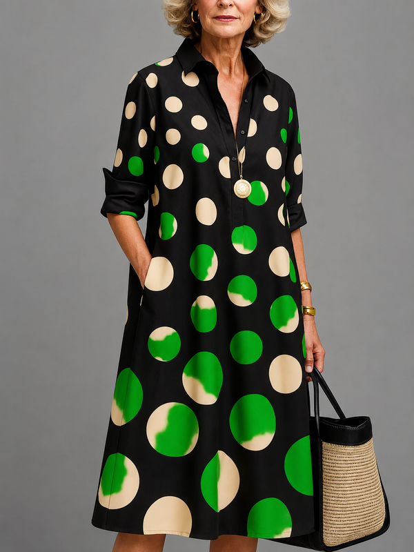 Mathilde - Vestido camisero midi de lunares