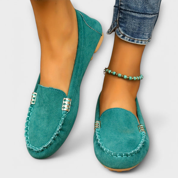 Mocassins à Enfiler Détails Métallisés