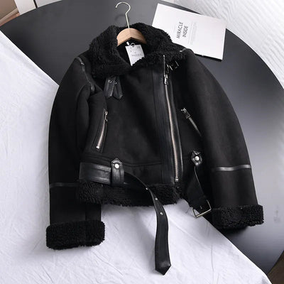 Manteau d'hiver en daim Olivia - Chaud et élégant