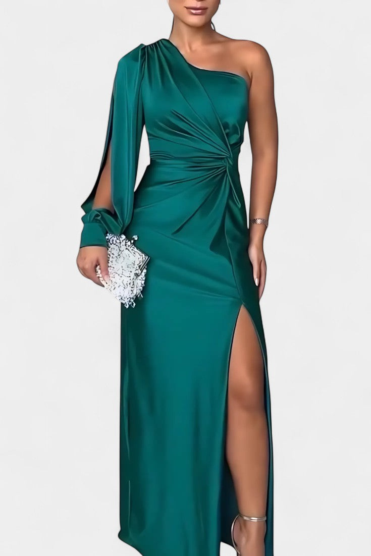 Charlotte Robe asymétrique drapée à une épaule