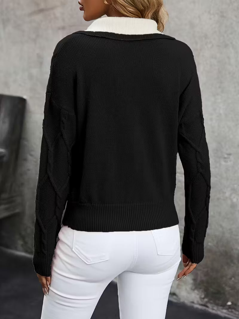 Pull Col Roulé à Torsades Sophistiquées