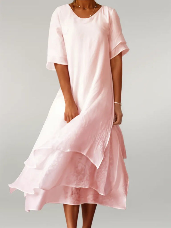Éliane – Robe en Coton Doux et Volantée