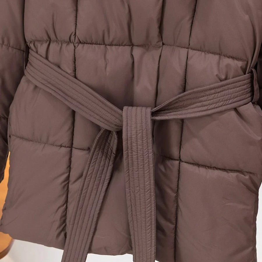 Manteau Long Mi-Cuisse Ceinturé