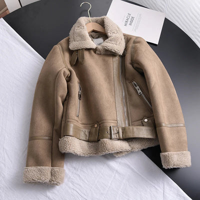 Manteau d'hiver en daim Olivia - Chaud et élégant