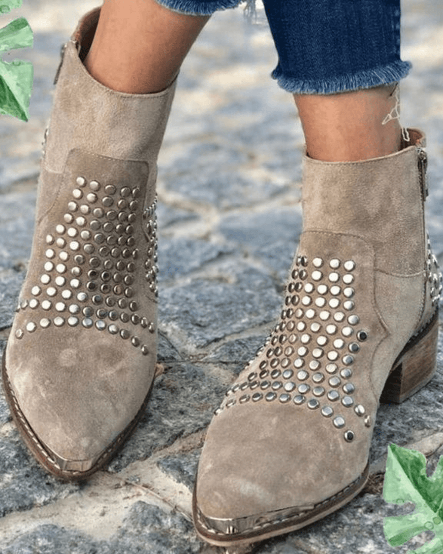 Botins de Bico Pontiagudo e Adornos