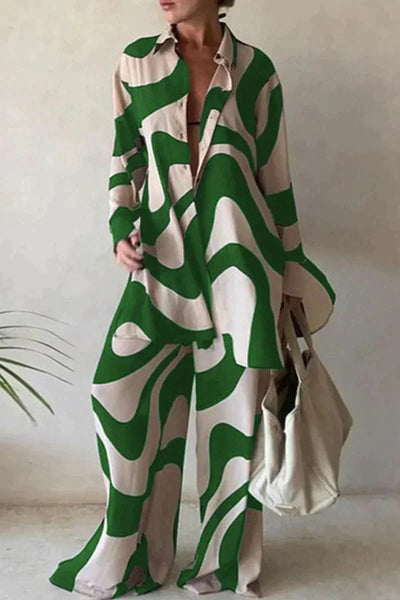 Ensemble élégant de pantalons et de chemises en lin - irlandais