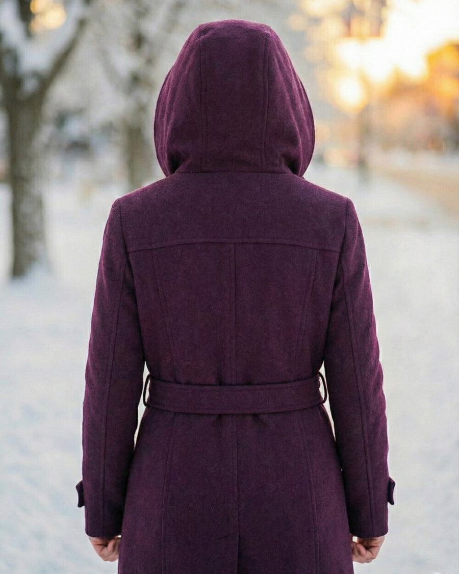 Manteau Mi-Long Croisé à Ceinture