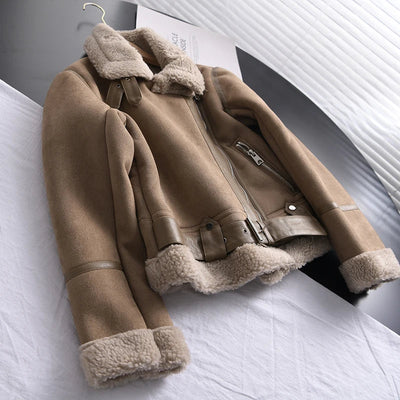 Manteau d'hiver en daim Olivia - Chaud et élégant