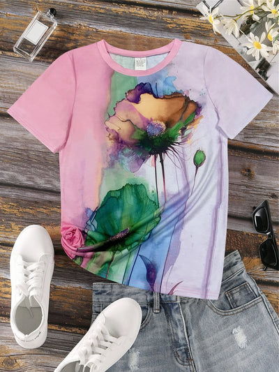 Fabienne - T-shirt à imprimé floral et manches courtes