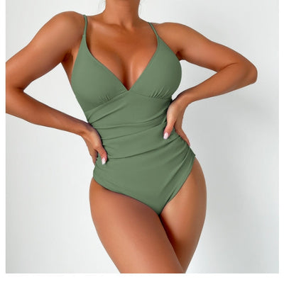 LolaBeach - Maillot de bain uni à col V profond