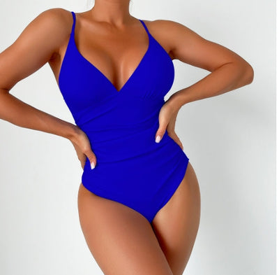 LolaBeach - Maillot de bain uni à col V profond