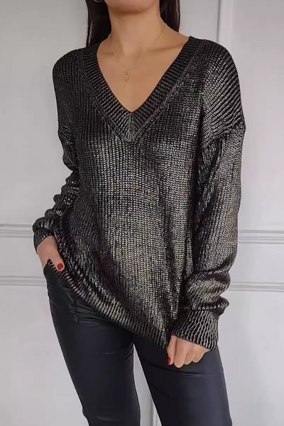 Irene® – Pull Décontracté Patchwork à Col V