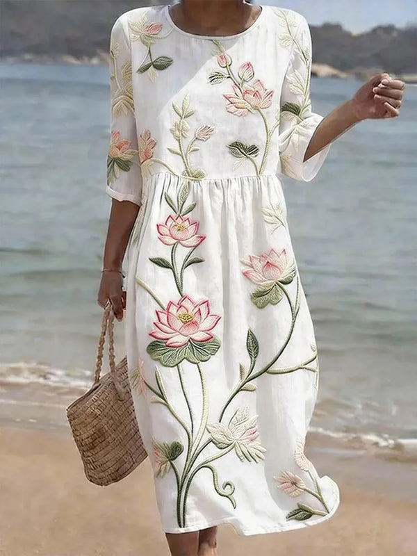 Kayla | Robe Estivale Fluide à Motifs Floraux