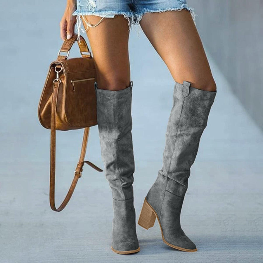 Botas de Cano Alto com Salto Bloco