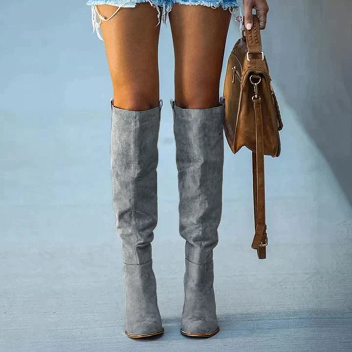Botas de Cano Alto com Salto Bloco