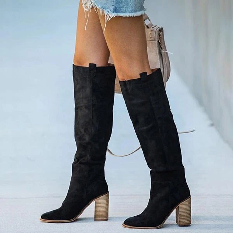 Botas de Cano Alto com Salto Bloco