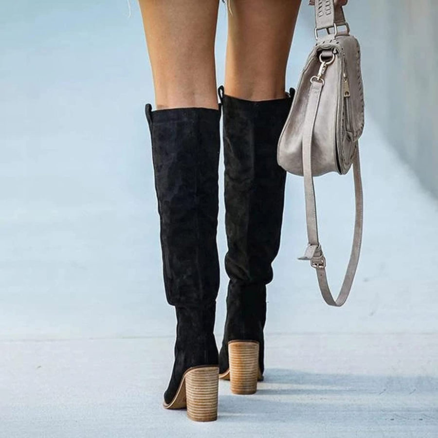 Botas de Cano Alto com Salto Bloco