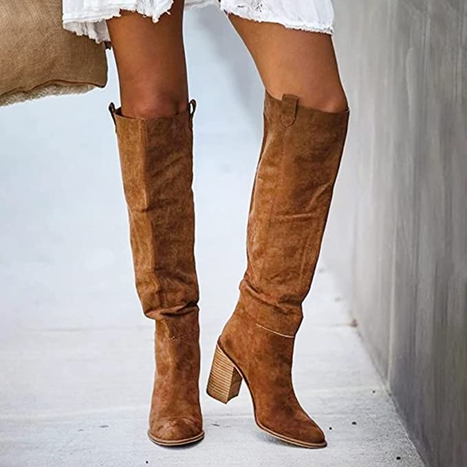 Botas de Cano Alto com Salto Bloco