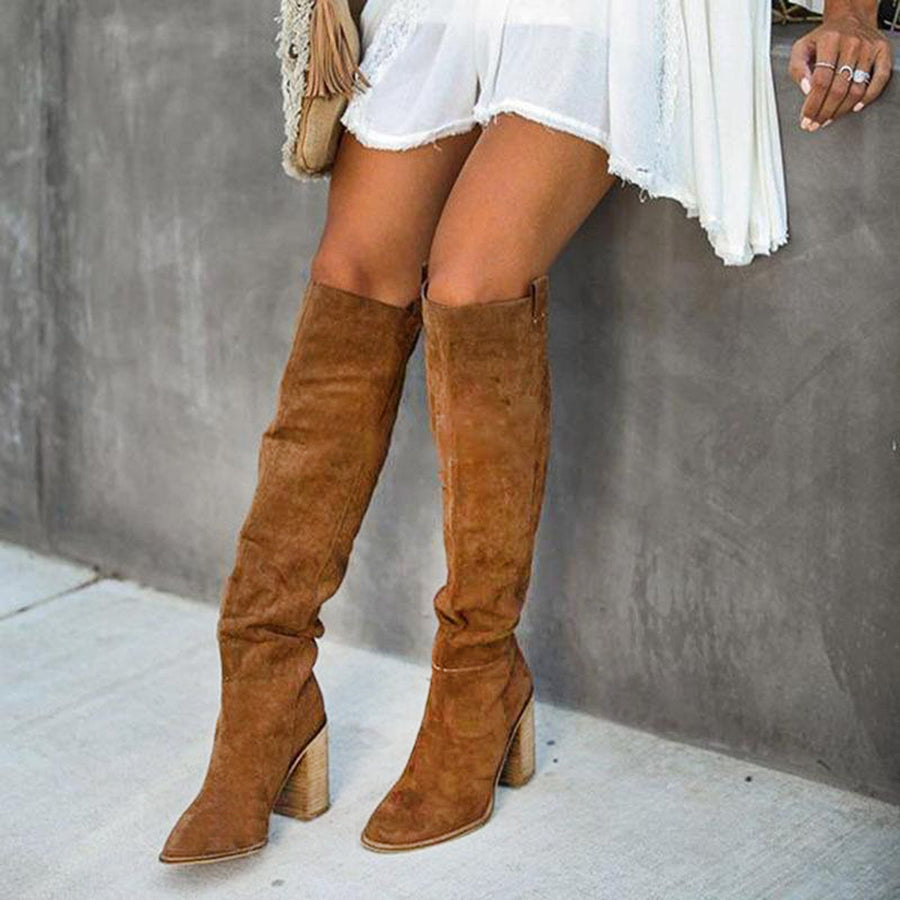 Botas de Cano Alto com Salto Bloco