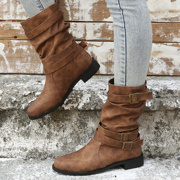 Bottes Basses à Boucles Décoratives