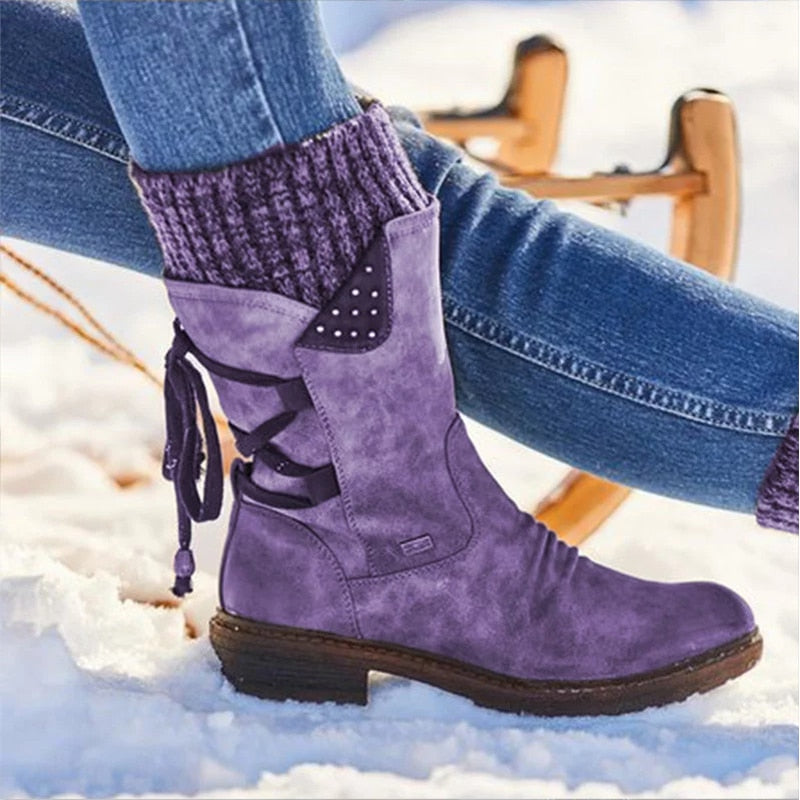 Bottines à Boucles et Motifs Fleuris