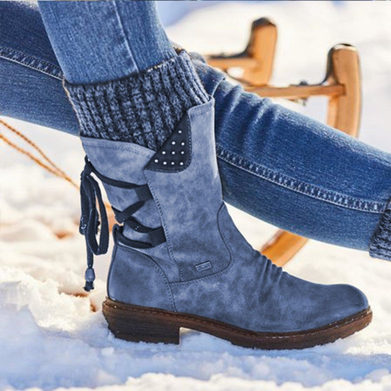 Bottines à Boucles et Motifs Fleuris