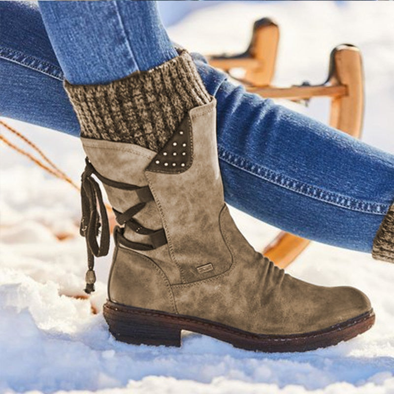 Bottines à Boucles et Motifs Fleuris