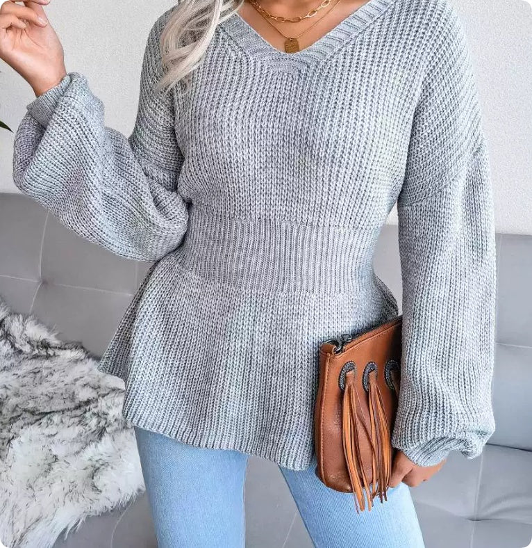 Pull Col V Coupe Cintrée — détail du col V et de la coupe cintrée