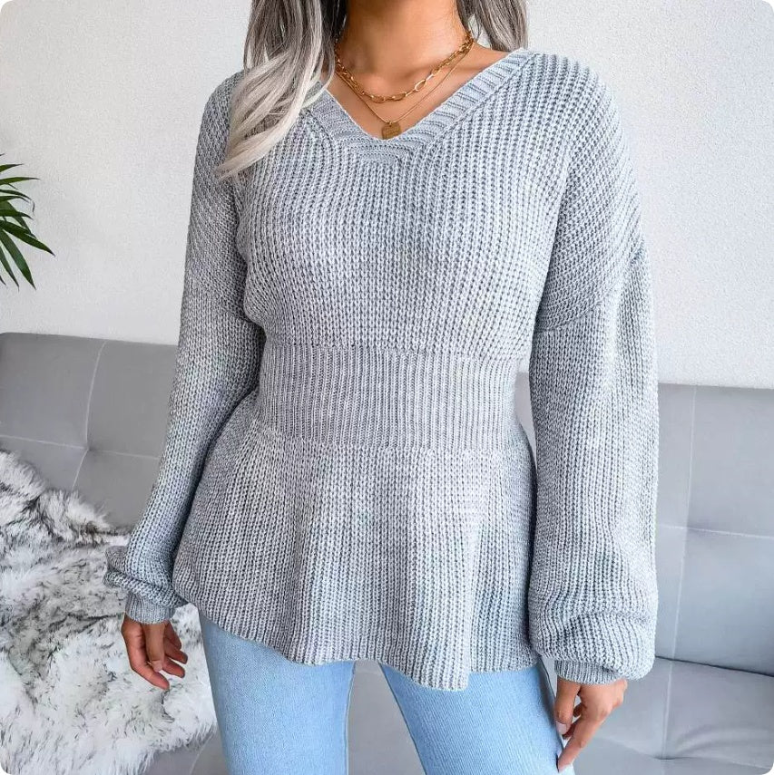 Pull Col V Coupe Cintrée — détail des manches amples