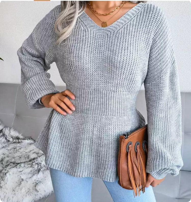 Pull Col V Coupe Cintrée — détail texture et finition