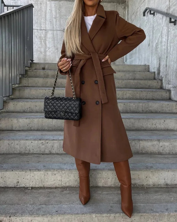 Manteau Long Croisé Cintré