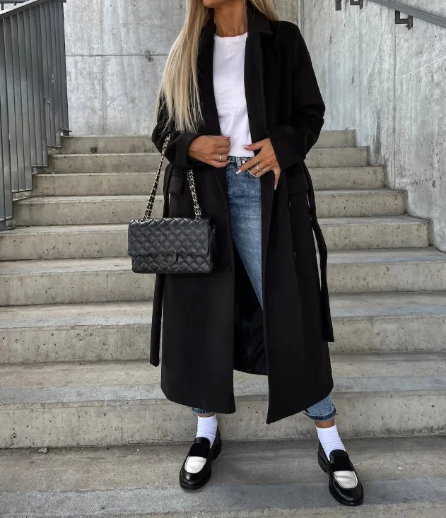 Manteau Long Croisé Cintré
