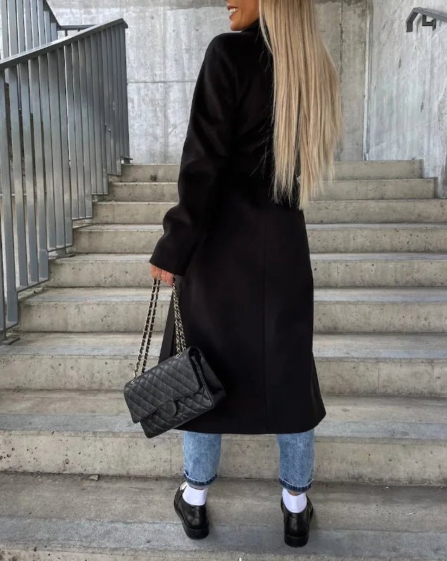 Manteau Long Croisé Cintré